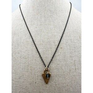 lisa leonard necklace Heart Charm Rhodium Plated Chain 17”